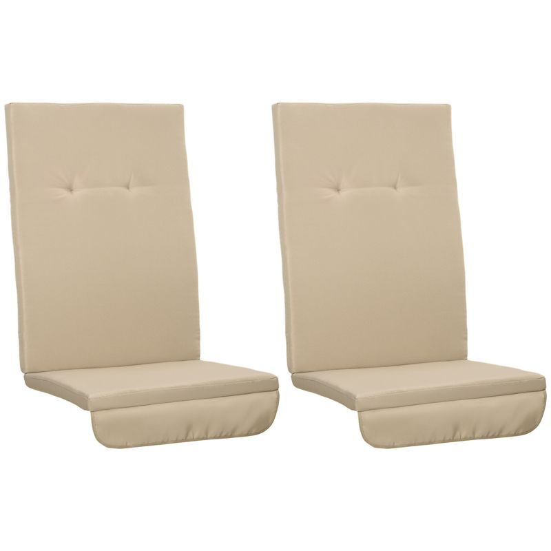 Outsunny Outdoor Porch Swing Cushions with Seat & Tufted Back, Backrest Ties, Set of 2 Replacement Cushions for Patio Furniture, Beige, 1 of 7