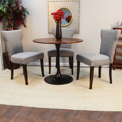 Alden 36" Elm Wood Top Round Dining Table with Aluminum Base