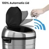 iTouchless Rolling Sensor Kitchen Trash Can with Wheels and AbsorbX Odor Filter 23 Gallon Silver Stainless Steel - 2 of 4