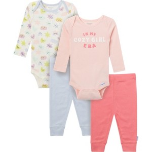 Onesies Brand Baby Girls' 4-Piece Onesies Bodysuits and Pants - 1 of 4