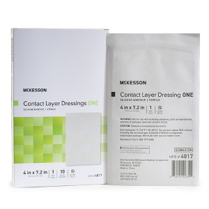 McKesson Silicone Wound Dressing, 4 x 7-2/5 in., 10 Count, 1 Pack - 1 of 3