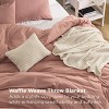 5-Piece Comforter Set with Cotton Waffle Throw Blanket - 3 of 4