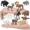 12-Piece North American Animals Figurines Set, Includes Moose, Raccoon, Cougar, Wolf & Beaver for Education and Cake Decor - 2 of 4
