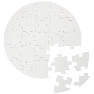Infinite Curiosity 12 Pack Circle Blank White Jigsaw Puzzles for Crafts, DIY, 12.5 In - 1 of 4