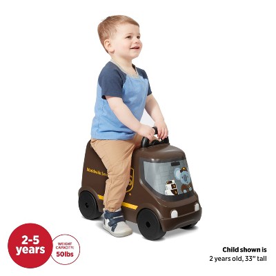 Brown and Black Ride-On UPS Delivery Truck with Storage