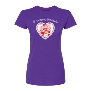 Women's - Strawberry Shortcake - Coquette Heart-Juniors Fitted Graphic T-Shirt Fitted Graphic T-Shirt - 1 of 1