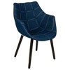 LeisureMod Milburn Accent Chair for Living Rooms, Offices, Lounges – Denim Upholstered Fabric, Mid-Century Arm Chair, Comfortable Seating - 3 of 4