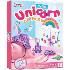 Klever Kits Unicorn DIY Craft Kit for Kids, 7 Mess-Free Craft Projects, Make Your Own Unicorn Art, Birthday Gift, Arts & Craft Kits for Girls Ages 5+ - 1 of 4