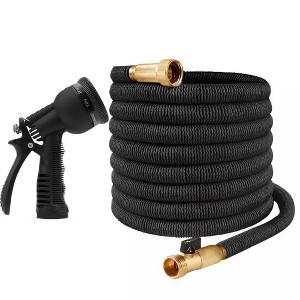 ELJGET Expandable Burst Proof Garden Water Hose Black: Kink-Resistant, Lightweight, Durable - 1 of 4