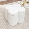 SEYNAR Modern Glam Teddy Velvet Flower Shape Storage Ottoman - 2 of 4