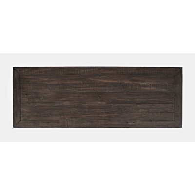 Rustic Barnwood Brown Pine Console Table with Storage