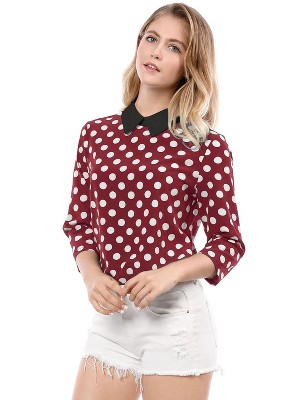 Red Polka Dot Blouse Women