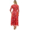 Harlow & Rose Womens 3/4 Sleeve Faux Wrap Maxi Dress - 3 of 3