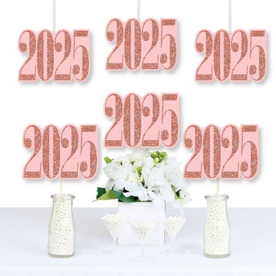 Big Dot of Happiness Rose Gold Grad - 2025 Decorations DIY Graduation Party Essentials - Set of 20