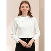 Allegra K Women's Office Elegant Satin Bow Tie Blouses Tops - 2 of 4