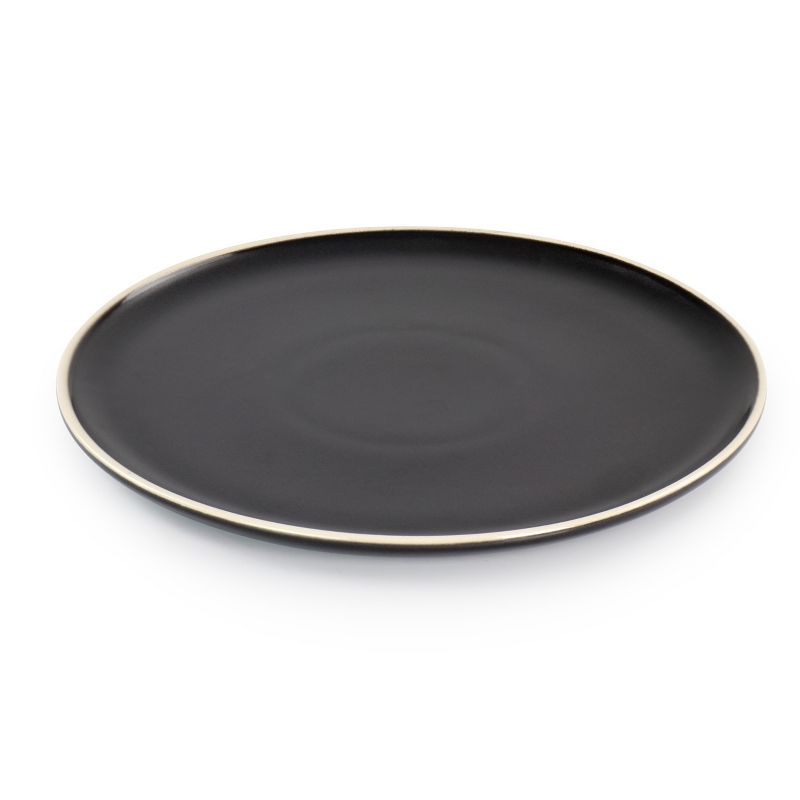 Gibson Elite Serenade 12 Piece Round Stoneware Dinnerware Set in Black, 3 of 9