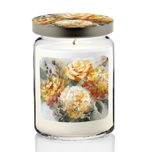 Courtside Market Golden Blush Collection ~ Vanilla Bliss 26oz Soy Candle Apothecary Jar with Decorative Tin Lid - 1 of 3