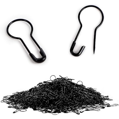 Bright Creations 1000 Pack Small Black Metal Safety Pins for Clothing (0.87 x 0.38 in)