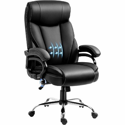 Hybition Big and Tall Office Chair-Adjustable Lumbar Support,Cushion with Spring,Black High Back Executive Desk Chairs Ergonomic Design for Back Pain