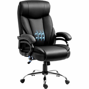 Hybition Big and Tall Office Chair-Adjustable Lumbar Support,Cushion with Spring,Black High Back Executive Desk Chairs Ergonomic Design for Back Pain - 1 of 4