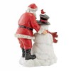 Roman 7.75 In Snowman With Santa Red Bird Cardinal Figurines - 2 of 3