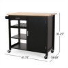 OUTSUPPLY Kitchen Cart with 1 Drawer, 3 Open Shelves & Cabinet Storage, Rolling Casters with Locks - 4 of 4