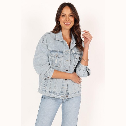 Women's Oversized Denim Trucker Jacket - Wild Fable™ Light Wash M : Target