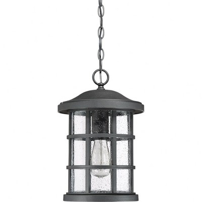 Crusade Earth Black 15.5" Outdoor Pendant with Clear Glass