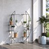 Outsunny 5 Tier Metal Plant Stand Half Moon Shape Ladder Flower Pot Holder Shelf for Indoor Outdoor Patio Lawn Garden Balcony Decor, 2 Pack - 2 of 4