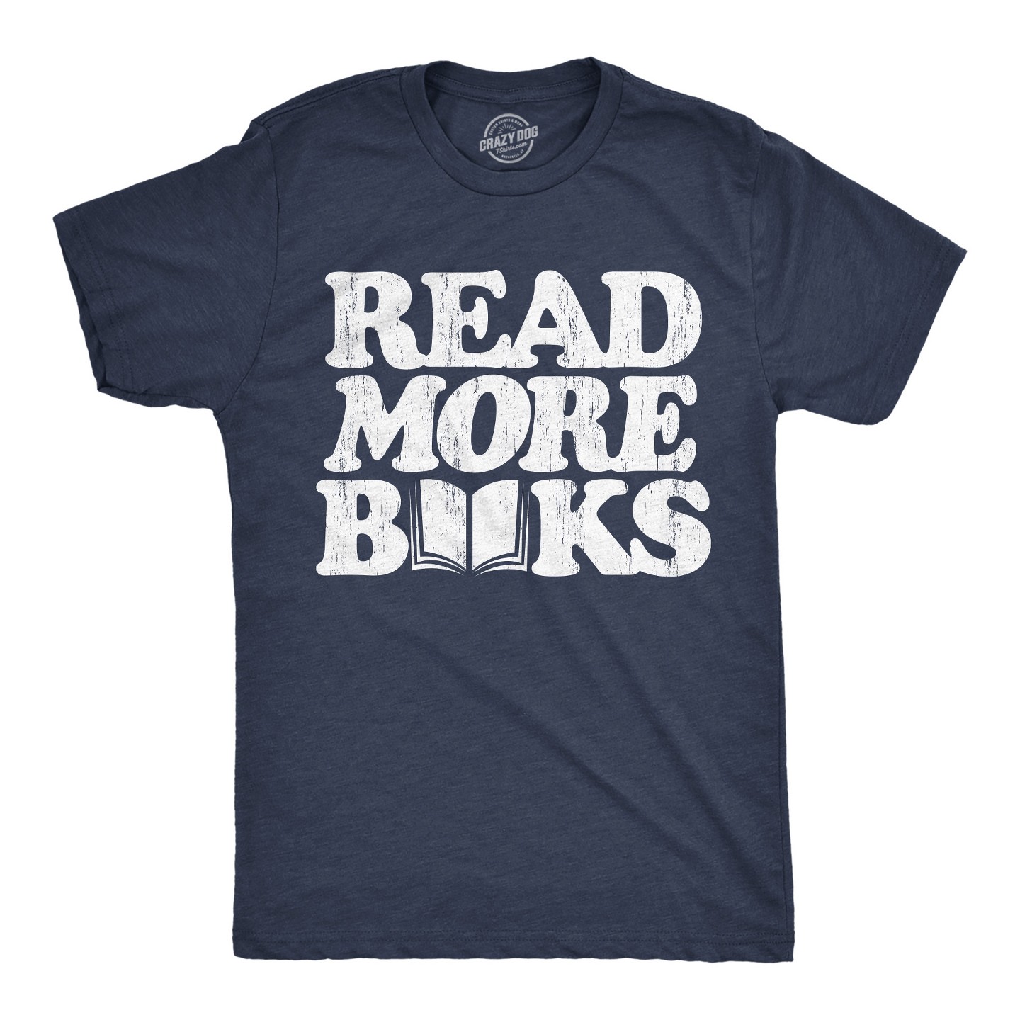 Мужская футболка Crazy Dog T-Shirts, Inc. Funny T Shirts Read More Books Sarcastic Reading Lovers Graphic Novelty Tee for Men - Crazy Dog T Shirt for Nerds Navy, цвет: Тёмно-синий — фото 1