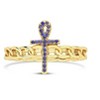SHINE by Sterling Forever CZ Ankh & Chain Link Ring - 3 of 3
