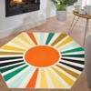 Boho Rugs Washable Kids Rug Non Slip Nursery Rug Low Pile Floor Mat Soft & Non-Shedding Sunshine Carpet Colorful Rainbow Printed Indoor Rugs - 4 of 4