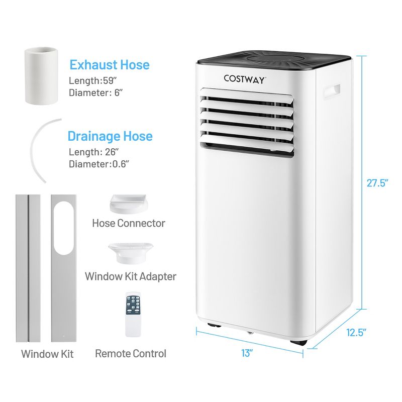 Costway Portable Air Conditioner 6000 BTU (10000 BTU ASHRAE) Evaporative Air Cooler Dehumidifier, 4 of 12