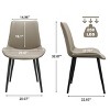 Modern PU Leather Dining Chairs Set of 4, Armless Upholstered Accent Chairs with Black Metal Legs for Kitchen, Dining Room, or Living Room-Tanpinhause - 3 of 4