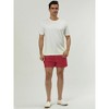 Lars Amadeus Men's Summer Drawstring Waist Solid Color Mesh Lining Swimming Board Shorts - 3 of 4