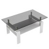 Rectangle Coffee Table, Tempered Glass Tabletop with MDF Layer, Black Iron Leg Modern Table, for Living Room - 4 of 4