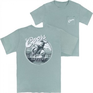 Mens Coors Banquet Beer Colorado Rodeo Front and Back Print Pocket T-Shirt - 1 of 4