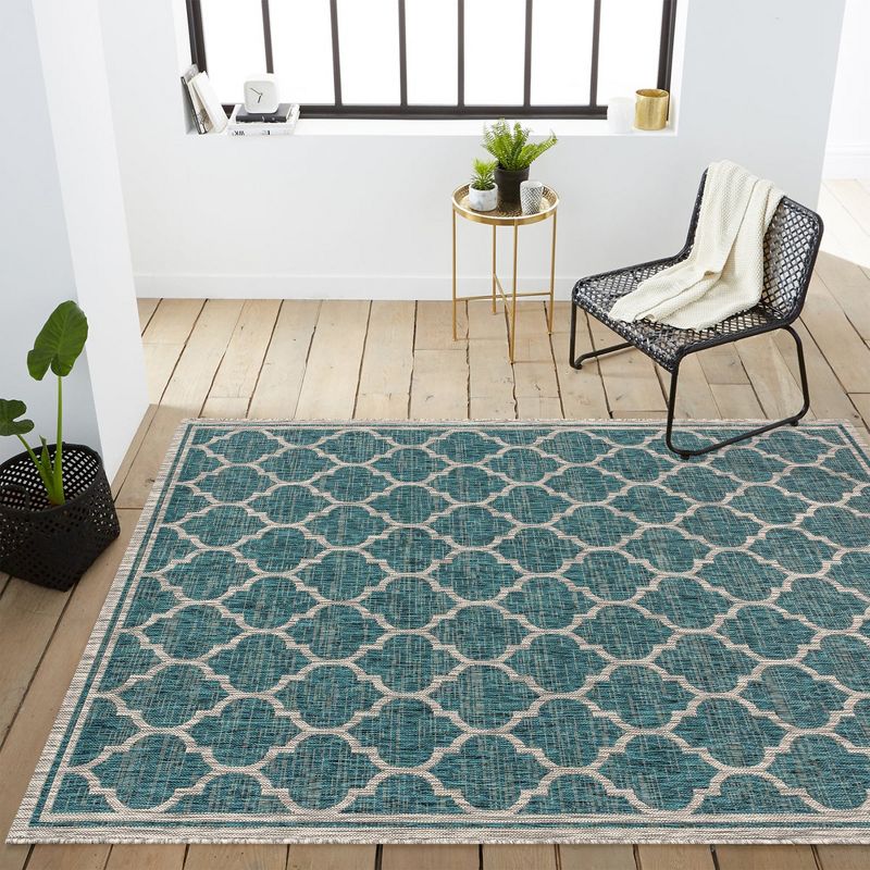 Trebol Moroccan Trellis Textured Weave Indoor/Outdoor Area Rug - JONATHAN Y, 5 of 12
