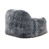 NicBex Modern Soft Faux Fur Bean Bag Chair with Armrest,High-Resilience Memory Foam Filled Lounge Chair for Adults&Kids for Living Room,Blue/Gray - 2 of 4