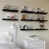 Floating Wall Mounted Shelves, 8count Set with Lip - Black Book Shelves for Bedroom - 2 of 4