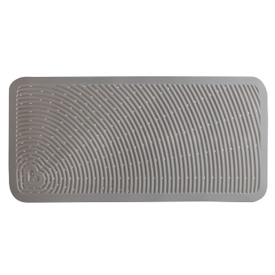 Gray Cushioned Bath Mat with Suction Cups for Kids