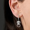 Ross-Simons 0.75 ct. t.w. Black and White Diamond Leopard Hoop Drop Earrings in Sterling Silver - 3 of 4