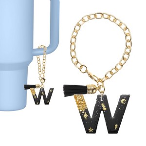 Unique Bargains Resin Lightweight Decorative Tassel Keychain Handle Charm Black with Gold Foil 1 Pc - 1 of 4