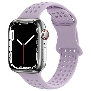 HTUTWOO Apple Watch Band, Breathable Silicone Sport Wristband Strap 38/40/41/42/44/45/46/49mm for iWatch Series 10 9 8 7 6 5 4 3 2 1 Ultra SE - 1 of 4