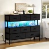 WOWLIVE 9 Dresser for Bedroom, Chest of Drawers with Fabric Drawer, 55’’ TV Stand with Charging Station and LED Lights - 2 of 4