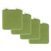 Chair Cushions-Set of 4 Square Foam 16"x 16" Chair Pads with ties for Kitchen, Dining Room, Patio, Tailgating-Machine Washable by Lavish Home (Green) - 3 of 4