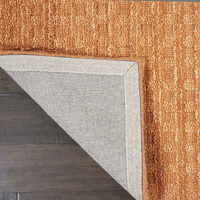 Sunset Orange Wool Rectangular Area Rug 8' x 10'