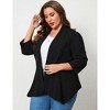 Women's Plus Size Cardigan 3/4 Sleeve Open Front Blazer for Women - 3 of 4