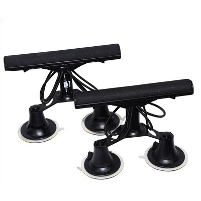 Vac Rac Quad Rack Fly Rod Mount Carrier Vacuum Suction Cup with 4 Suction Cup Bases 2 Per Rack Holds Up To 4 Rods and Reels, Black