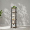 Tall 6-Tier Narrow Bookshelf, Skinny Bookcase with Steel Frame for Living Room, Home Office, Study - Industrial Style, 11.8 x 15.7 x 73.8 Inches - 4 of 4
